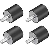uxcell ラバーマウント 防振ゴム 振動と衝撃吸収 スレッドスタッド付き M4 x 10mm 15x15mm 4個入り