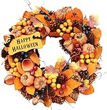 大橋新治商店 ハロウィンリース Halloween オレンジ 30cm 28-077