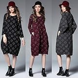 新品 インスタ ゆったり大きいサイズ パーティー結婚式 ドット柄 ワンピース☆4L★ブラック