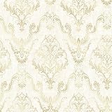 Decorline 2665-21447 Wiley Lace Damask Wallpaper, Cream [並行輸入品]