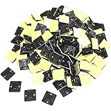 RedBeryl 選べる 結束バンド 用 タイ マウントベース 粘着テープ付 インシュロック 配線 固定 ケーブル 固定具 (20mmx20mm 黒 50個)