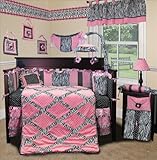 SISI Baby Bedding - Pink Minky Zebra 13 PCS Crib Bedding by Sisi