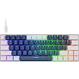 HUO JI 小型ゲーミングキーボード63キー 赤軸を採用のメカニカル式キーボード TypeーC有線とBluetooth両対応接続 RGB発光LEDバックライト付き 60%レイアウトミニ コンパクト設計 英語US配列 Windows/Mac/IOS/
