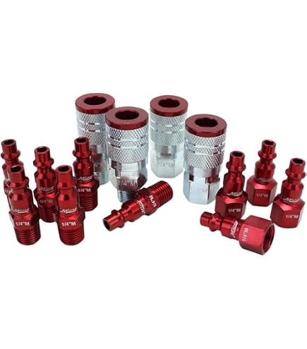 Cosmostar 16-Piece Air Hose Fittings Set - 1/4 NPT Quick Connect Couplers & Plugs For Air Tools