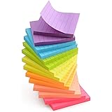 付箋 (ふせん) ブロックメモ タイプ 【 メモ を手軽に 大容量１１２０枚セット！ (７色の 可愛いふせん) １パッド８０枚で各色２パッドのセットです 】 ふせんノート 付箋紙 かわいい 付箋セット (75x75mm 正方形タイプ) 線ふせん ノー