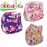 Ohbabyka3点セット ベビー服 赤ちゃん 服 ベビー用おむつカバー 女の子 男の子 布おむつ/おむつカバー ベビー 布オムツ/おむつ/オムツ フリーサイズ サイズ調節可 (K043382)