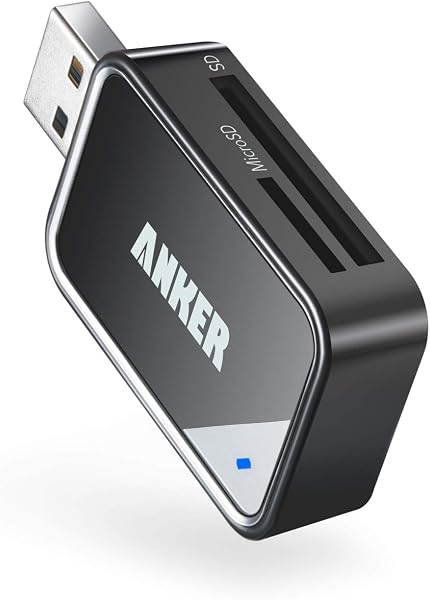 Anker (アンカー) USB 3.0 SDカードリーダー 2-in-1 SDカードリーダー SDXC SDHC MMC RS-MMC Micro SDXC Micro SDHC UHS-Iカード - カードリーダー Micro SDカードリーダー - 1