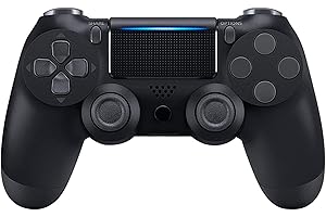 Wireless Controller for PS-4,Compatible with P-S4/Pro/Slim/PC Bluetooth Controller,Dual Vibration,Touch Panel, 3.5mm Audio Jack,Six-Axis Joystick(Black)