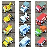 12 PCS Mini Wooden Intelligence Kids Baby Educational Toy Truck Car Vehicle [並行輸入品]