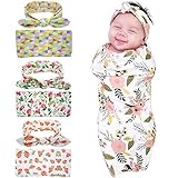 Bigface Up Set of 1 or 3 Swaddle SackNewborn Baby Sleep Blanket With Headband 3 sets [並行輸入品]