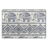 vantasoインドLotusエスニック象Soft Foamドアマットfor Children Non Skidゲームエリアラグ子供寝室、プレイルーム、保育園装飾31 x 20インチ 60 x 39 