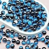 ガラスビーズ 10mm 100個入り ラウンドビーズ アクセサリー制作 手芸 ビーズパーツ ブレスレット ネックレス ダークカラー (ブルー＆ブラック) NYANDELMO ND-0278-R02-H95-BLBK