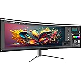 QSM 49" Curved Ultrawide DFHD 32:9 144Hz 6ms Gaming and Office Monitor ...