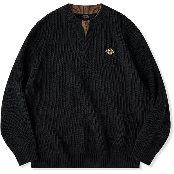 Amazon | [karaku] セーター メンズ ニット 無地 リブ編みポロカラー 
