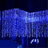 【PSE認証済み】AGPtek 3MX3M/300LEDLEDイルミネーションライト 防水国際基準IP44　8種類の点滅パターンカーテンライト　複数連結可 コントローラ付き 日本語取扱書付き クリスマ