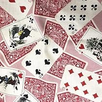Amazon | 【ピンク系】 不思議の国のアリス 生地 トランプ柄 綿麻