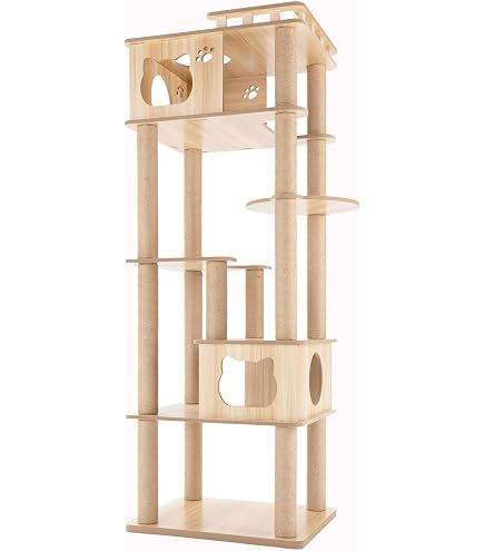 Amazon | 猫家族 特許庁に意匠登録済みのデザイン 広い展望台付き
