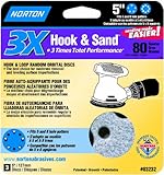 Norton 03232 3 Xフックと砂80グリットユニバーサルVac穴Sanding Disc、5インチ、3 - Pack