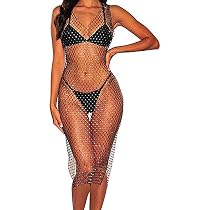 Mesh Fishnet Mesh Clubwear Beach Dress 