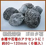 ガーデニング・水槽用　溶岩石ゴロタ　約80～120ｍｍ（６個入）