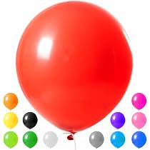 Lot De 4 Ballons Géants 72 Pouces (183 Cm) - Latex Jumbo Résistant - Rouge - Karenhi - Pour Fêtes Et Noël