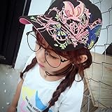 野球帽 キッズ ガールズ ベースボールキャップ 子供用 夏 男女 帽子 アウトドア スポーツ用 お出かけ 紫外線対策 コットンハット 女の子 通学 小学生 刺繍 おしゃれ かわいい ブラック/ホワイト