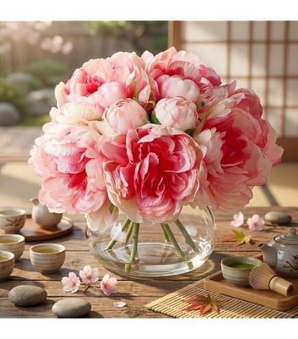 Amazon.co.jp: ミニガラスの花と花瓶、フェイクブーケ、小さな花 - 母