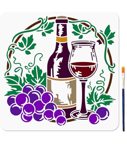 Grape Vine Stencil Set - Multipack For Painting On Wood, Glass, Walls
