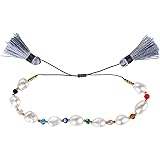 C·QUAN CHI Pearl Bracelets for Women Crystal Beaded Bracelet Adjustable Tassel Bracelet New