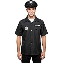 ポリスシャツ 肩章付き ホワイト　コスプレ　ユニフォーム　警察 Amazon.co.jp: [シダーエイト] メンズ ポリス コスプレ 警察