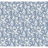 York Wallcoverings WP2411 Waverly Small Prints Palm Palace Wallpaper, Wedgwood Blue/White [並行輸入品]