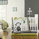 Safari Monkey 4 Piece Baby Crib Bedding Set by Jonathan Adler by Crown Crafts [並行輸入品]