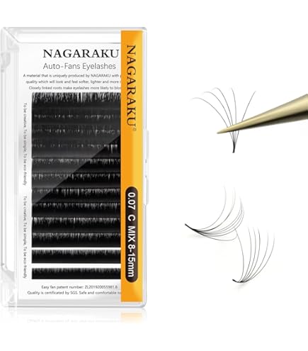 Amazon | NAGARAKU まつげエクステ ライトブラウン カラー 0.07
