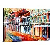 ダイアン・ミルサッププレミアムシックラップキャンバス壁アート印刷題名Sunny French Quarter street 48" x 32" 2183097_24_48x32_none