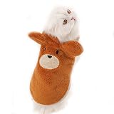 ふく福 可愛い ペット犬服 Tシャツ 秋冬衣装 柔らかい サンゴフリース 防寒 コート 人気 ファッション小型犬 中型犬 春秋冬服 お散歩お出かけウェアに ペットフェーバー (ブラウン, XLサイズ (x 1))