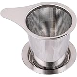 1st market 茶漉し ティーストレーナー ステンレス製 深型 マグ、カップ、ポット用茶漉し 蓋がある 耐久性