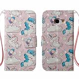Galaxy A3 2017 ケース ,COOSTOREJP かわいい面白いカラフルな絵画の3DパターンのPUレザーウォレットケースSamsung Galaxy A3 2017用,ユニコーン＃1