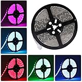 Ledmo 12 V柔軟なSMD 5050 RGB LEDストリップライト、LEDテープ、multi-colors、300 LEDの16.4 Ft / 5 mのストリップ、非防水性、ライトストリップ、