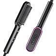 TYMO Hair Straightener Brush, Hair Iron with Built-in Comb, Fast Heating, 5 Temp Settings, Anti-Scald, Perfect for Profession