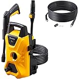 京セラ(Kyocera) 高圧洗浄機 AJP-1430SP 668400B イエロー【高圧ホース6ｍ+延長高圧ホース8ｍで14mの広範囲をカバー】 ガンとホース類はワンタッチ接続で簡単便利 ノズルやホース類を本体にスッキリとコンパクトに収納 洗浄シー