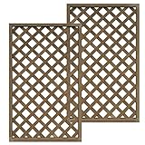 igarden　アイガーデン　アイウッド人工木ラティス　Ｈ150×Ｗ90cm　格子タイプ2枚セット　ダークブラウン