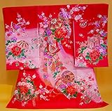 【正絹】 お宮参り着物　（初着・産着）　女児　M2-3 手毬に蝶々・熨斗目柄　新品仕立上り　★もれなく５大特典付！