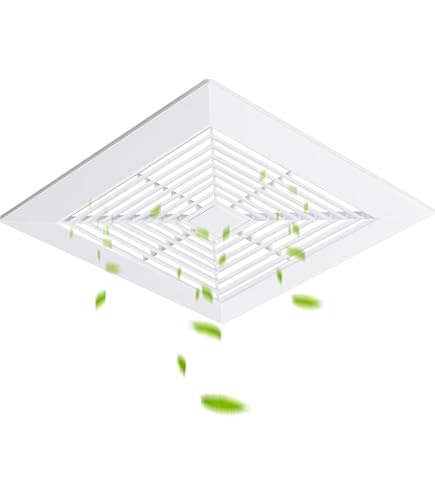 PTLEVYN 9x9 Inch Bathroom Exhaust Fan Cover, White Matte Square Ventilation Grille, Spring Mount For Ceiling/Wall, Fits BP90 BP46 689 688 675 671 670 663, Replacement Hood (1-Pack - View #12