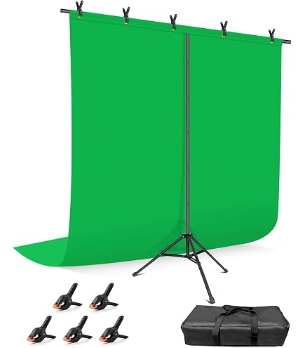 アウトレット　自立型　クロマキー Amazon | Hemmotop 背景布 緑 グリーンバック 1.8m x 2.8m 布バック
