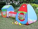 AniiKiss 3Pc. Kids Play tent, Cubby-Tunnel-Teepee Pop-up Children Play Tent, ALL IN ONE, Great for I