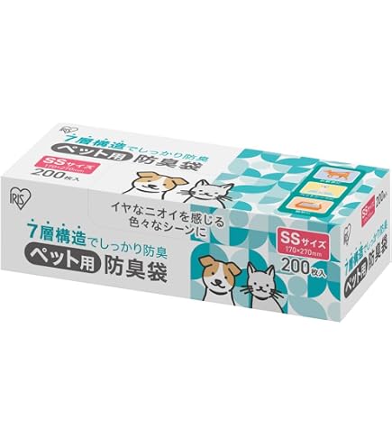 Amazon | カインズ(CAINZ) ペット用 消臭袋 SSサイズ 200枚入 乳白色