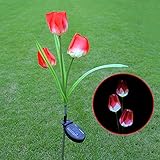 Firlarソーラー電源花ライト庭庭園屋外装飾風景LEDランプLilyカラーリリー柄チューリップローズ
