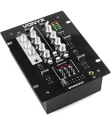 Gemini Sound MM1 – Mixeur DJ Stéréo 2 Canaux Compact Avec Crossfader, EQ Rotatif 2 Bandes Et Contrôle Gain Indépendant – Idéal Podcast & DJ Débutant