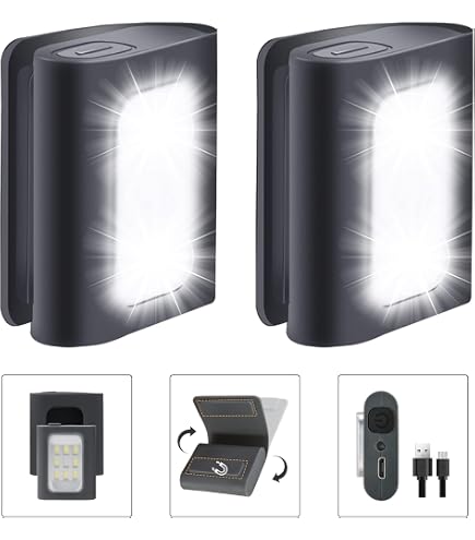 2 Pack Rechargeable Clip-On Running Lights - 200 Lumen, 5 Modes, USB-C, For Night Running, Walking, Dog Walks-606755