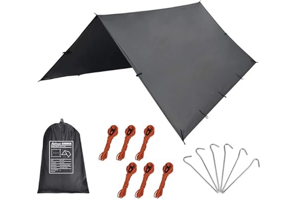 KALINCO 防水タープ キャンプ 天幕シェード 多機能 軽量 サンシェルター 紫外線カット ポータブル 収納袋付き ピクニック 釣り 登山 3×3m